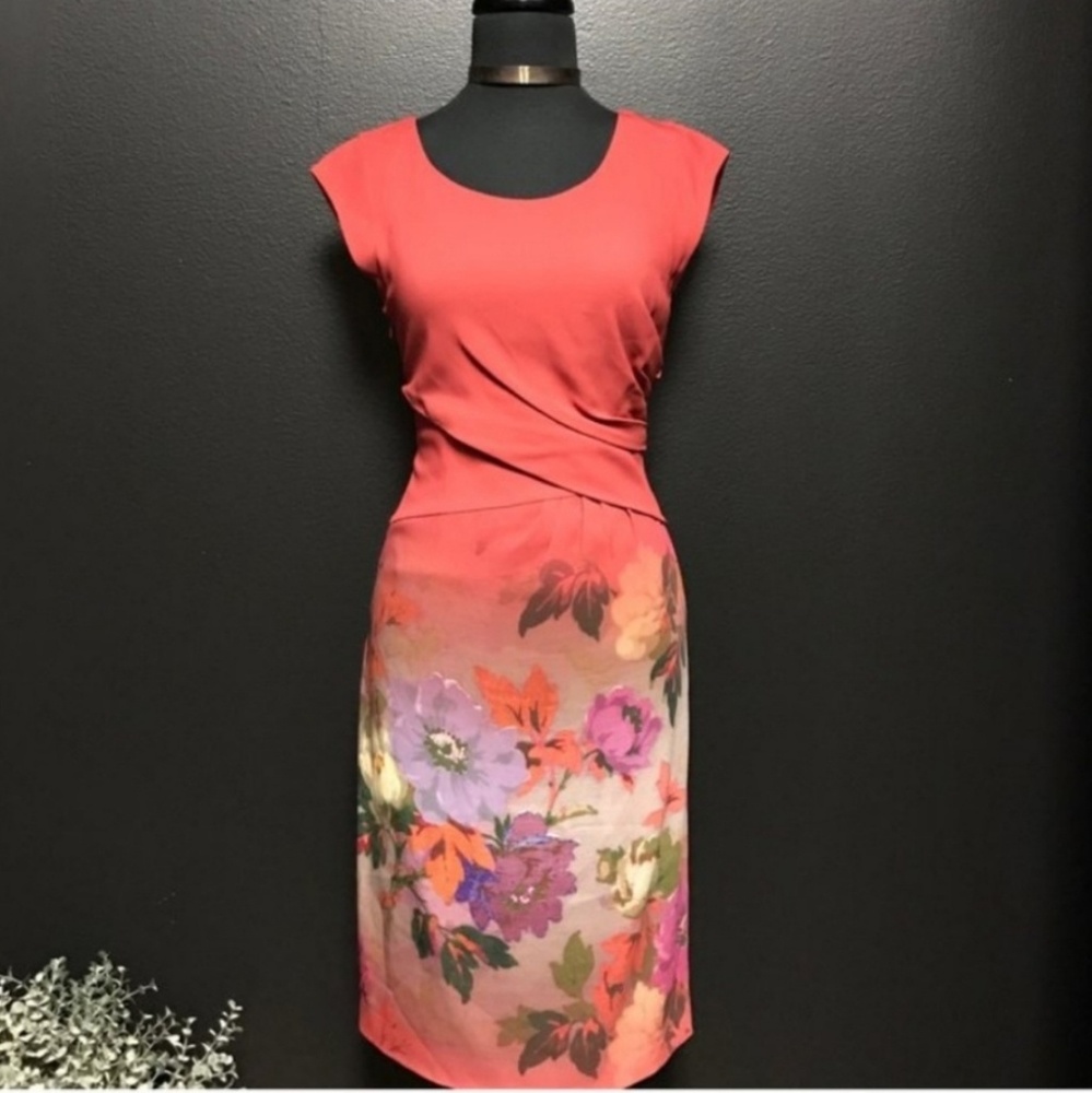 ETRO Floral Draped sheath dress